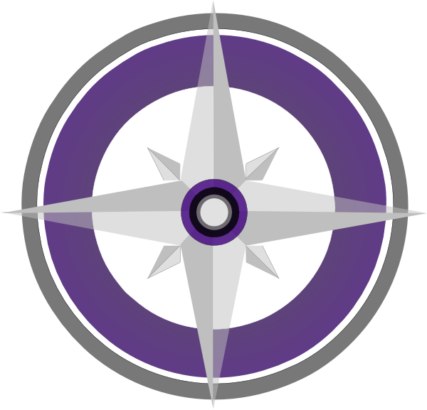 Purple Compass Rose Graphic Clip Art - Felicity Party (600x577)