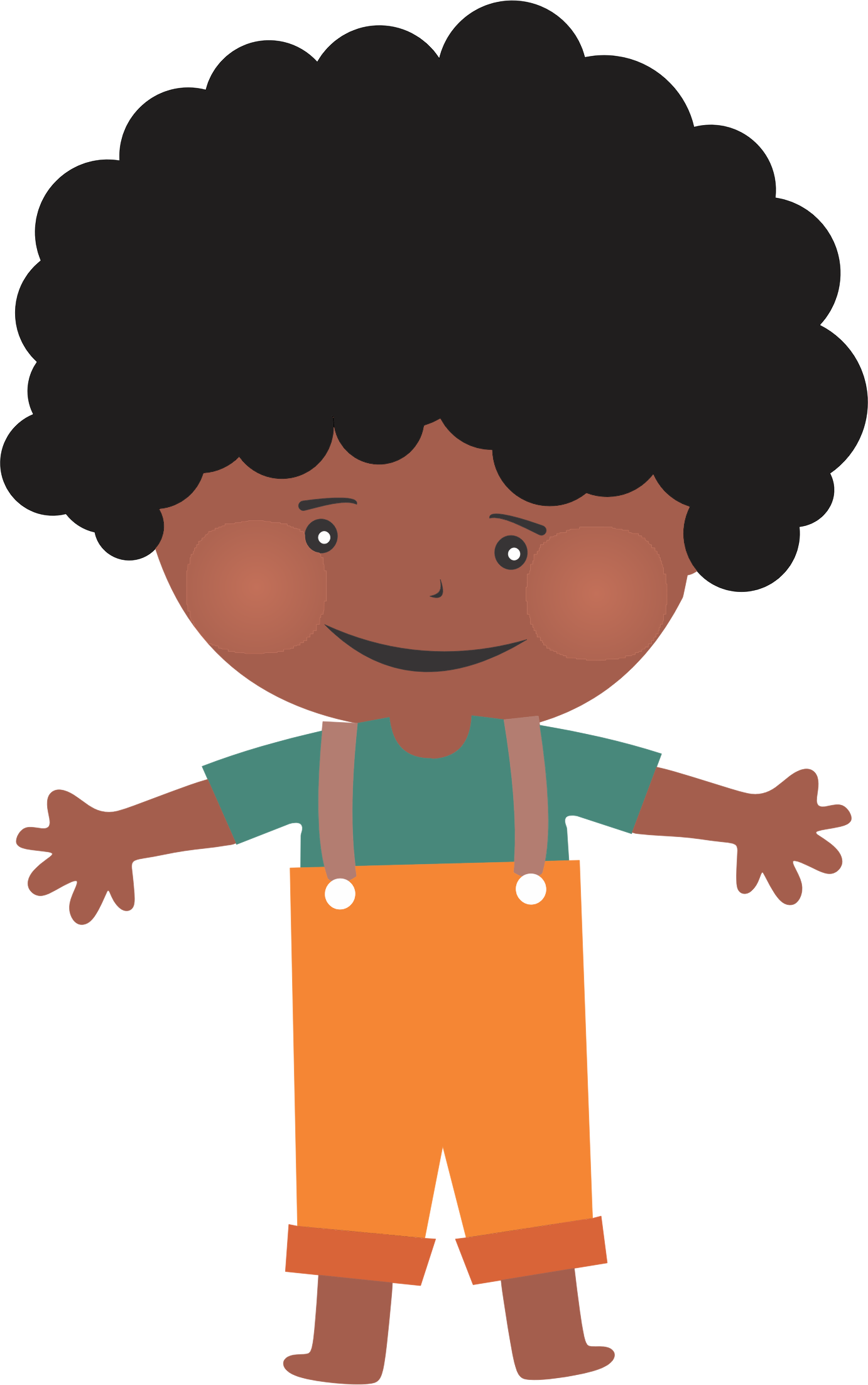 This Free Icons Png Design Of Cartoon Child 2 - Niño Afro Para Colorear (1382x2204)
