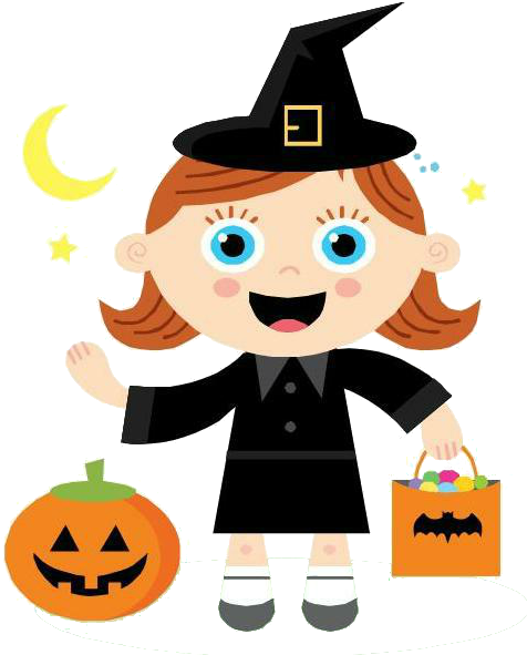Halloween Girl Cliparts - Knock Knock Trick Or Treat Song Lyrics (517x608)