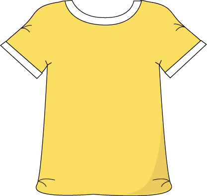 T Shirt Clip Art - Yellow And White Tshirt (417x394)