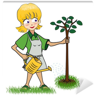 Junge Gärtnerin Beim Baumpflanzen Wall Mural • Pixers® - Wünsche Euch Einen Schönen 1 Mai (400x400)