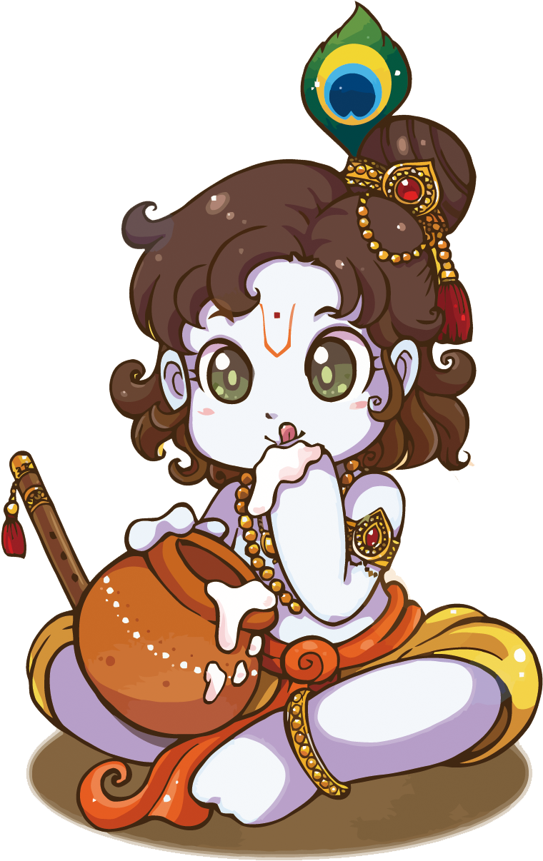 Krishna Janmashtami Iskcon Temple Bangalore Drawing - Krishna Radha Cartoon Images Png (1250x1500)
