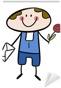 Kleiner Junge Mit Brief Und Rose Wall Mural • Pixers® - Drawing (400x400)