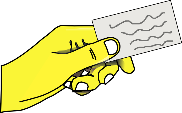 Yellow Hands Giving Offering Clip Art - Business Card Clip Art (600x372)