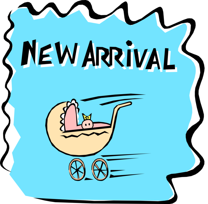 Vector Illustration Of New Arrival Newborn Infant Baby - Vector Illustration Of New Arrival Newborn Infant Baby (712x700)