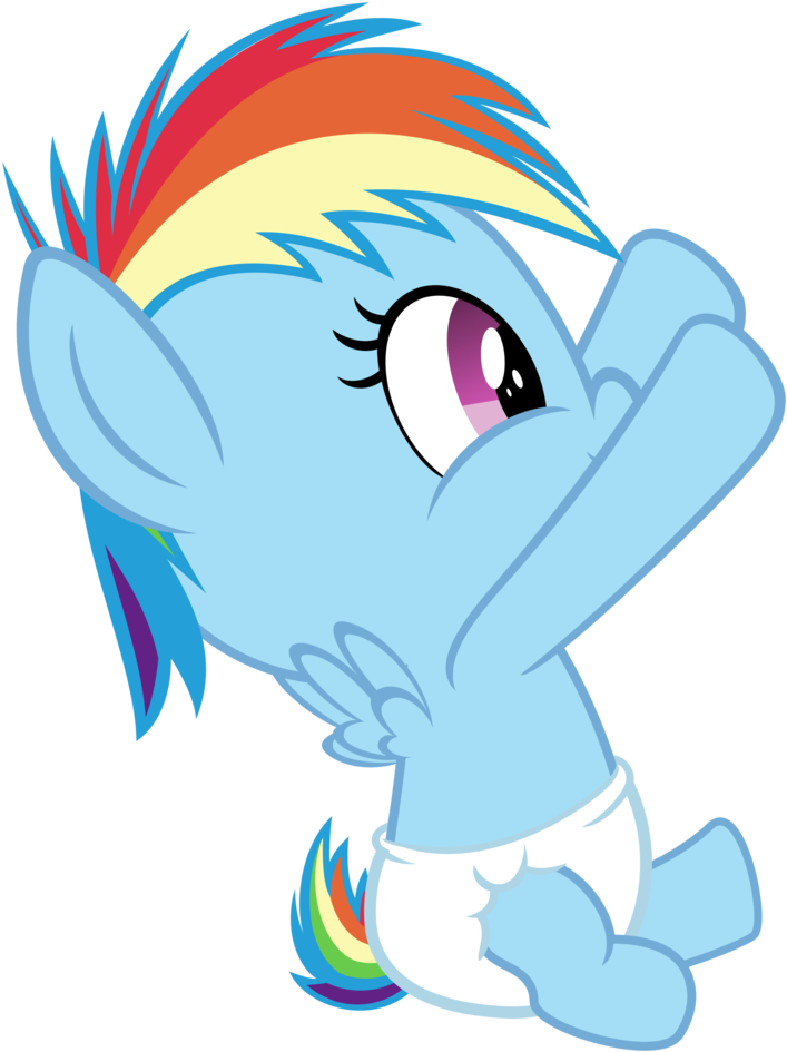 Sollace, Baby, Baby Pony, Cute, Diaper, Filly, Filly - Cartoon (786x1024)