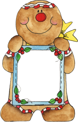 Gingerbread Man Frame - Gingerbread House Borders Clip Art (329x509)