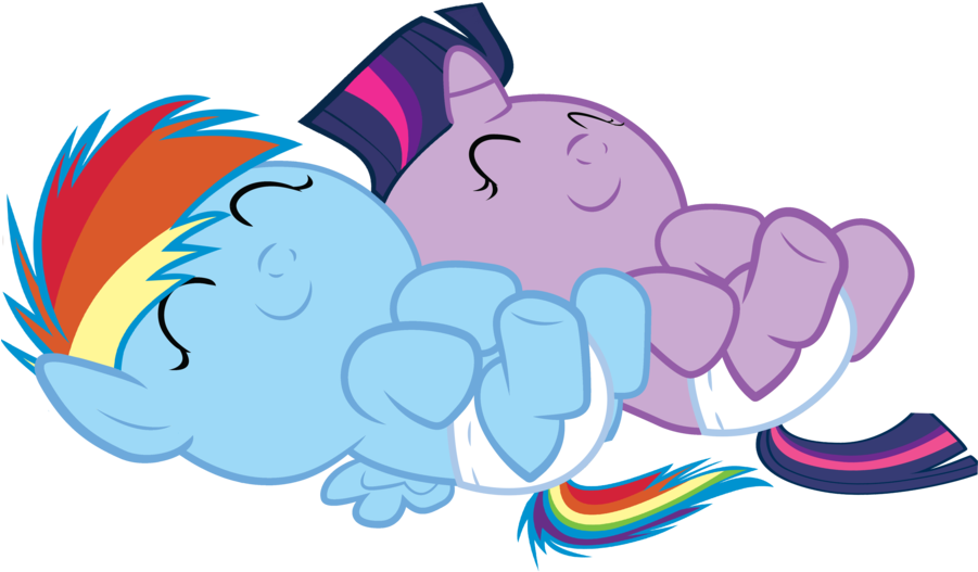 New Born Twilight And Rainbow Dash By Mintbronycrunch - Baby Rainbow Dash And Twilight Sparkle (900x565)