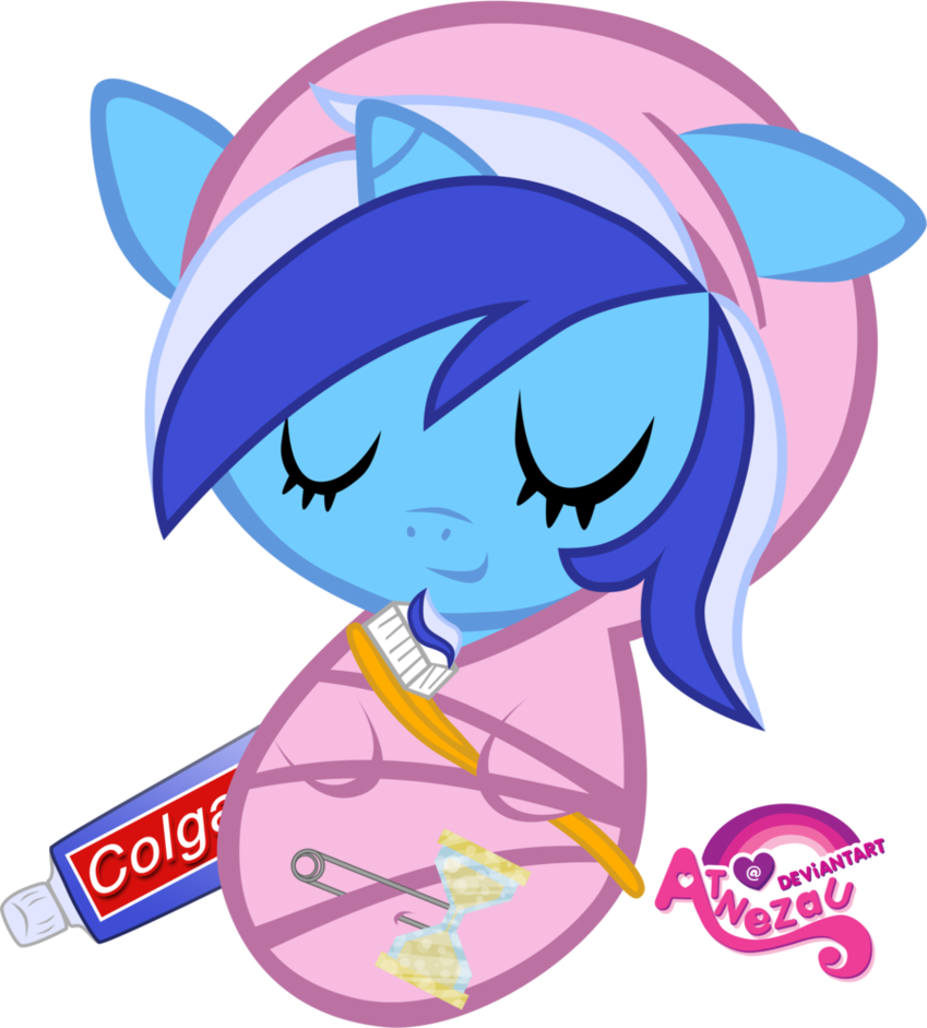 Newborn Colgate Asleep By Atnezau - My Little Pony Friendship Is Magic Newborn (849x941)