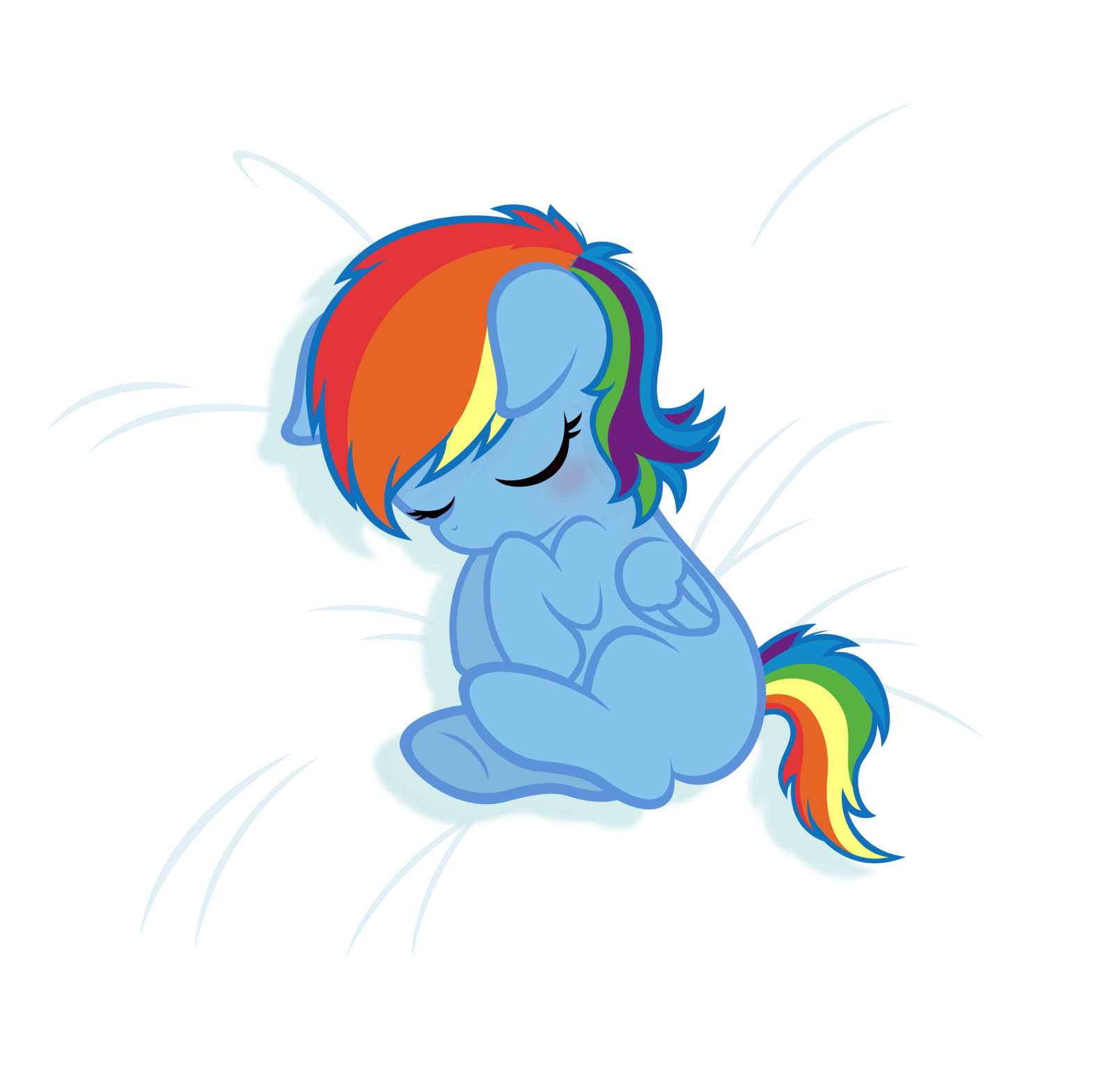 Baby Rainbow Dash Sleeping By Godoffury - Illustration (1600x1538)