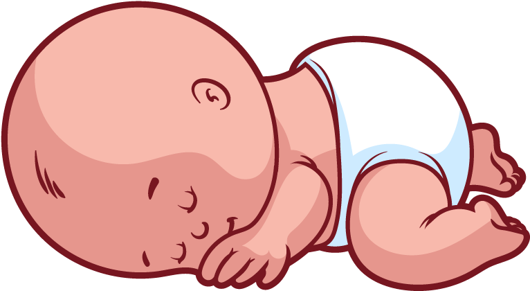 Diaper Cartoon Infant Sleep - Desenhos Bebe Na Barriga Png (844x584)