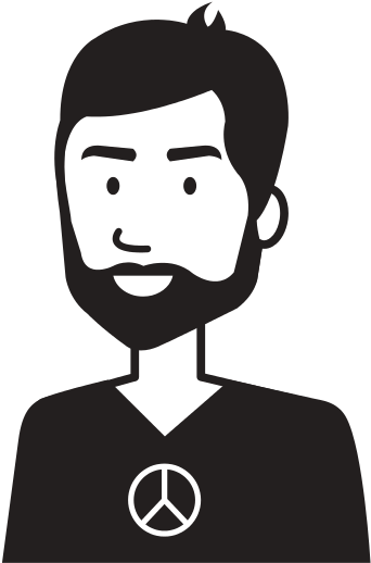 Hippie Man With Long Hair - Character (550x550)