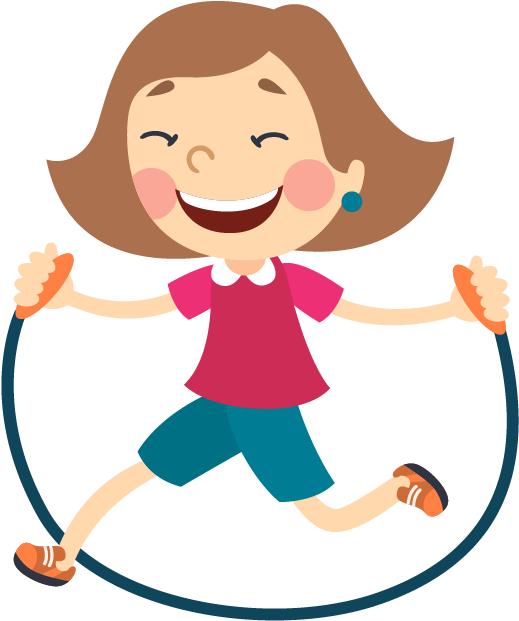 Child Abuse Violence Skipping Rope Make Believe - Girl Playing Cartoon Png (800x800)