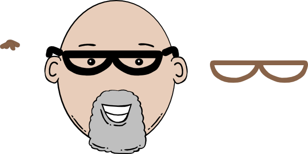 Bald Man Face Cartoon With Mustache Clip Art At Clker - Bald Man With Glasses Cartoon (600x300)