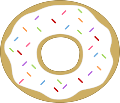 Donut With Sprinkles Clip Art - Doughnut (400x346)