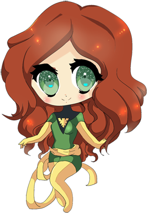 Jean Grey By Yukibean - Chibi Art Jean Grey (300x429)