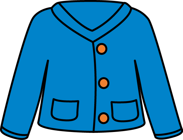 Blue Cardigan - Blue Jacket Clip Art (594x454)