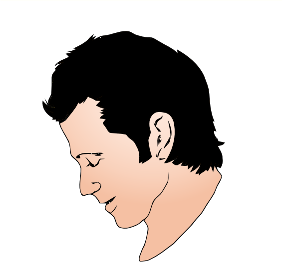 Cartoon Man Face - Face Side View Clipart (564x593)