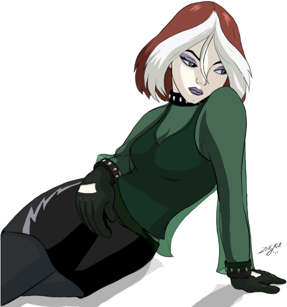 Gothic Beauty Rogue By Zellykat - Cosplay Vampira X Men (600x657)