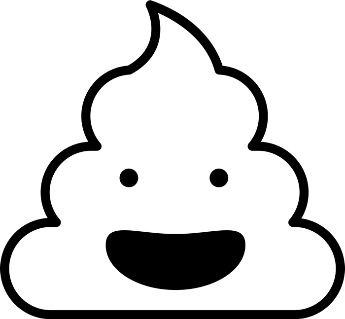 Happy Face Poop Emoji Rubber Stamp - Poop Emoji In White (700x647)