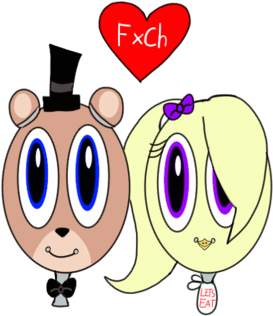 Freddy X Chica - Cartoon (600x960)