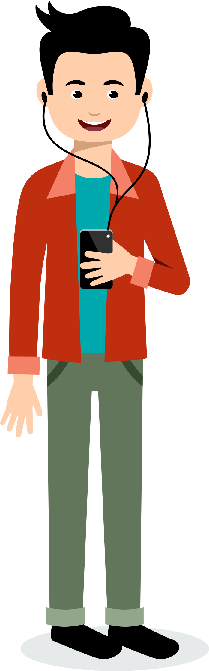 Wearing A Headset To Listen To The Short Hair Casual - Wearing A Headset To Listen To The Short Hair Casual (1000x2500)