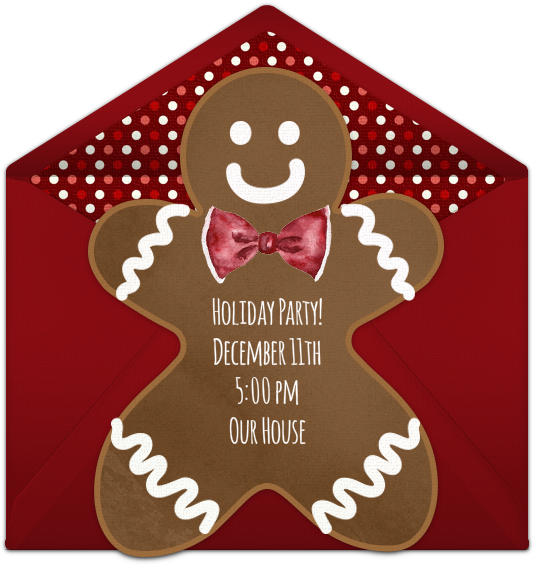 We Love This "gingerbread Man" Invitation That You - Wine Because No Great Story Ever Started (650x650)