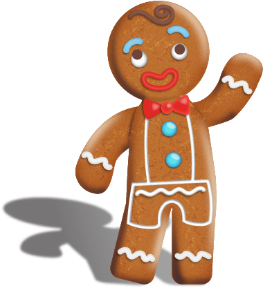 Gingerbread Man - Cartoon (483x555)