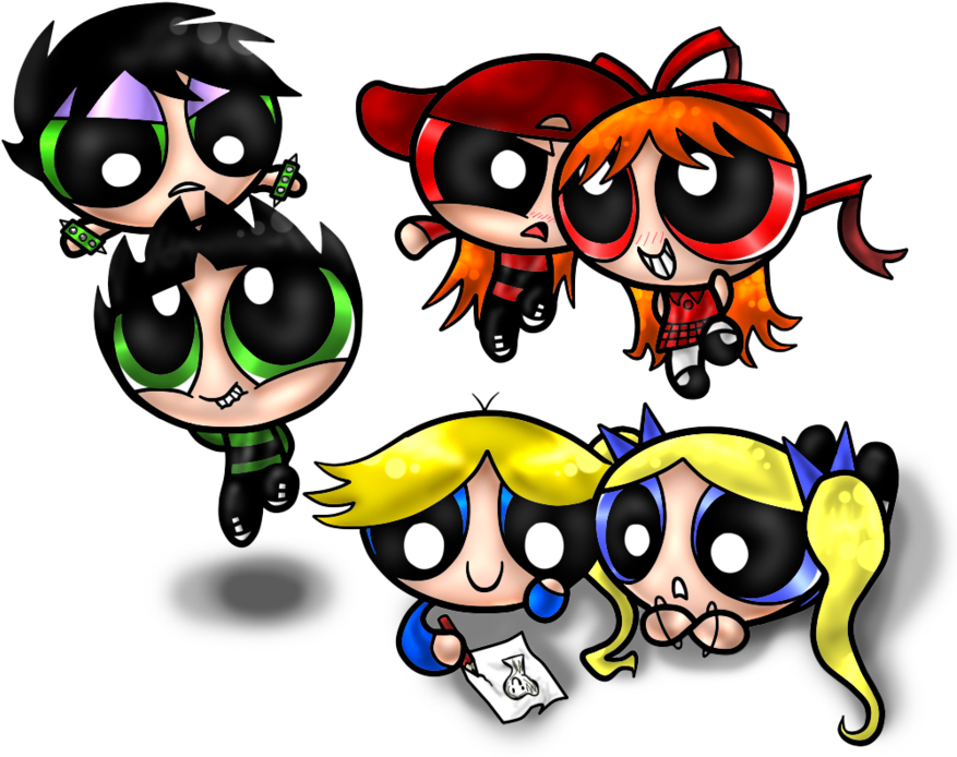 The Rowdyruff Boys And The Powerpunk Girls By Pastel-pocky - Rowdyruff Boys And Mojo Jojo (900x703)