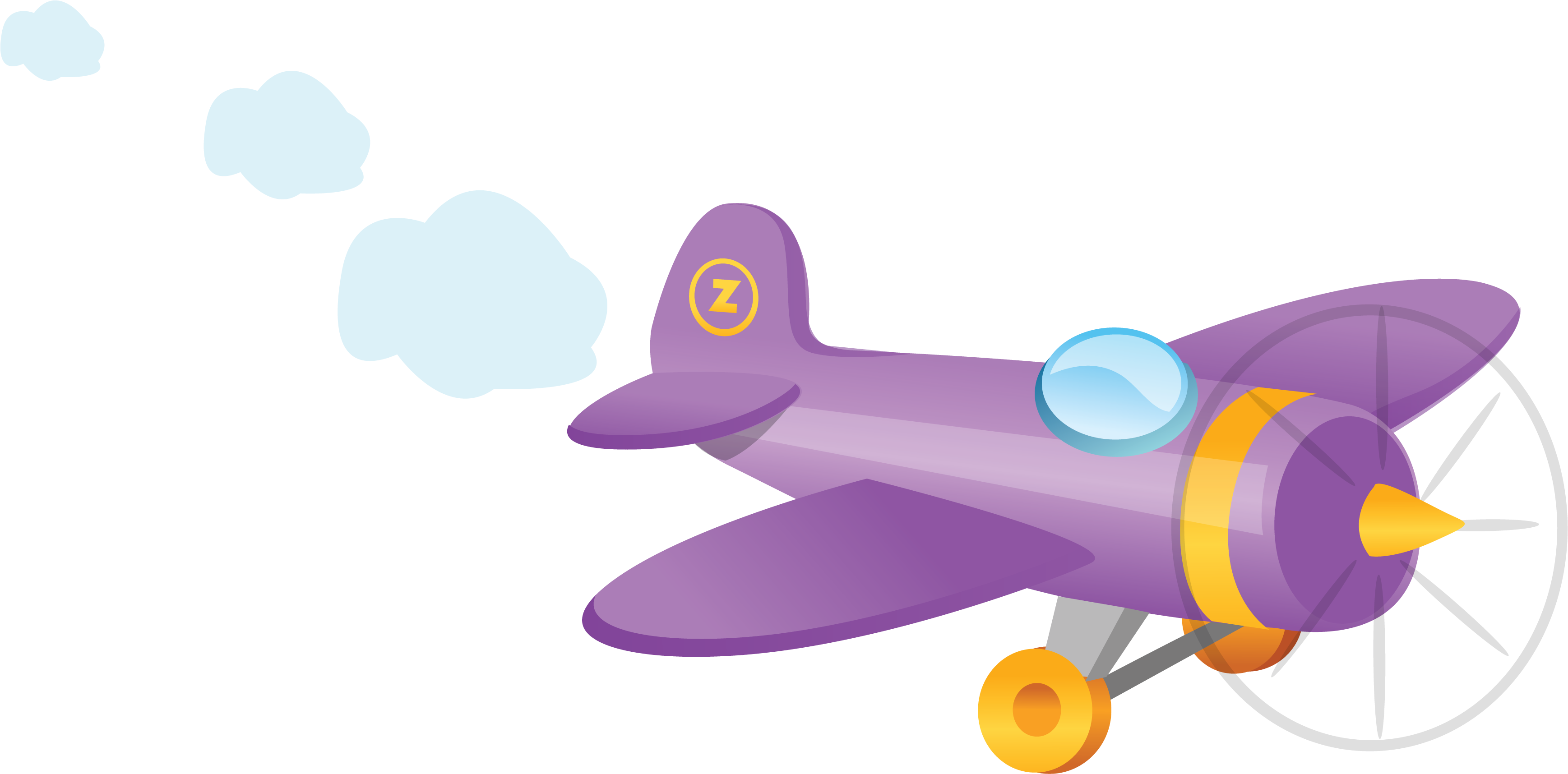 Cartoon Propeller Plane Png Clipart - Avion Dessin Couleur Transparent -  (3546x1715) Png Clipart Download
