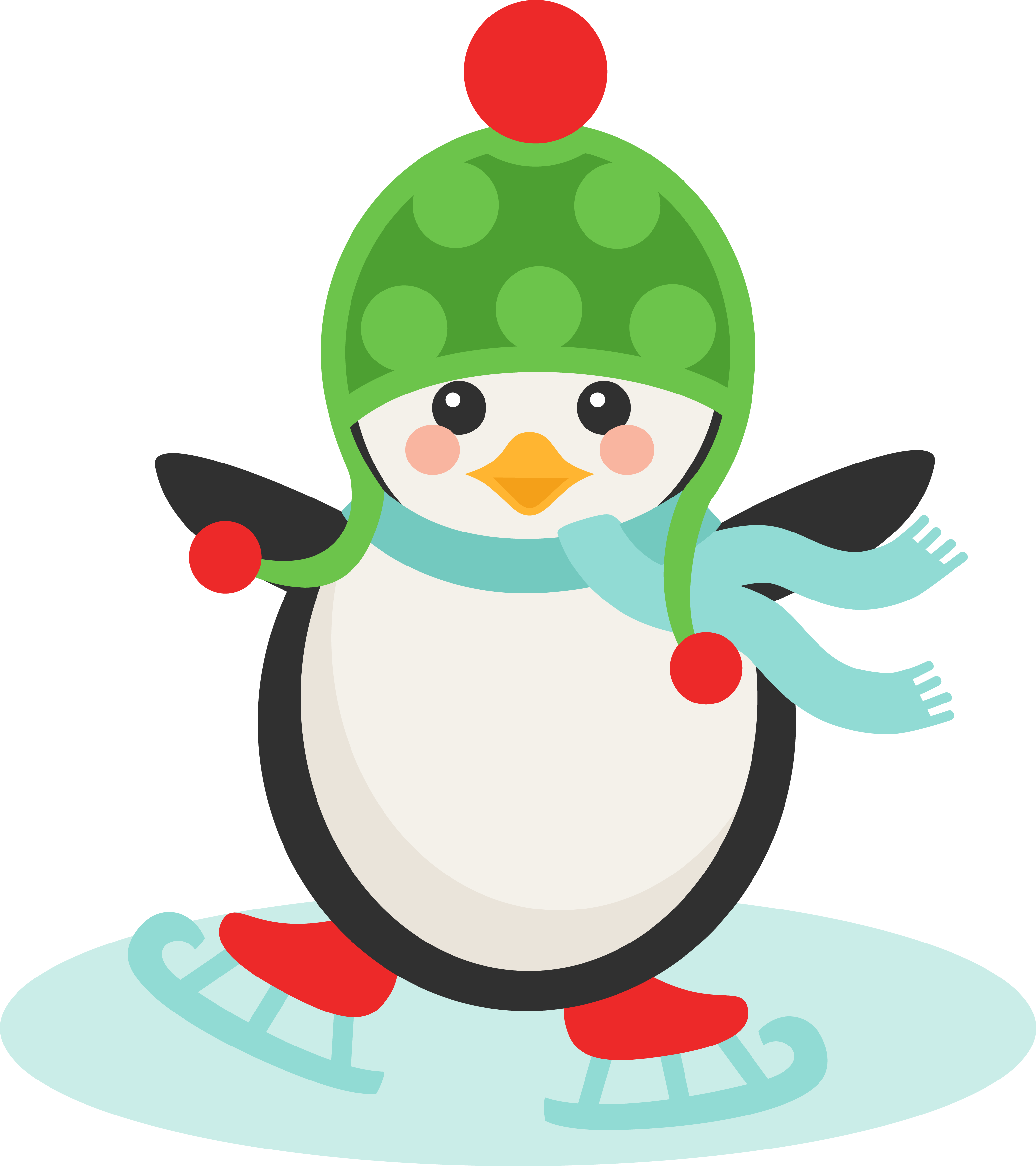 Ice Skating Penguin The Jpgs And Pngs Are High Quality - Clip Art (3139x3532)