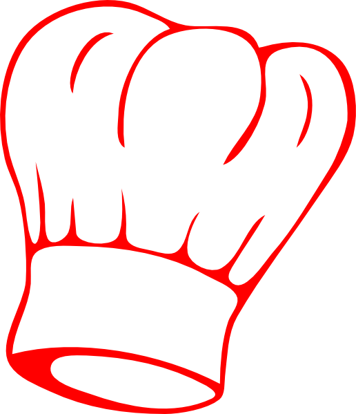 Chef Hat Red Clip Art - Chef Hat Black And White (516x599)