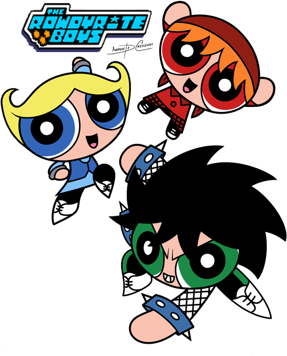 The Rowdyrite Boys Pose By Drewmaru - Powerpuff Girls Vs Rowdyruff Boys (612x718)