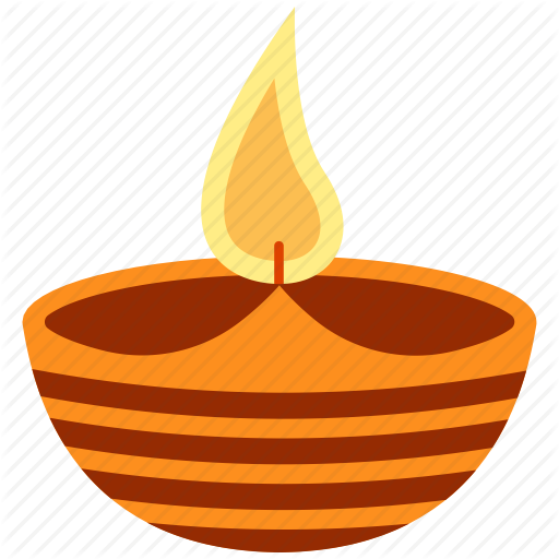 Oil Lamp Clipart Cartoon - Diwali Diya (512x512)