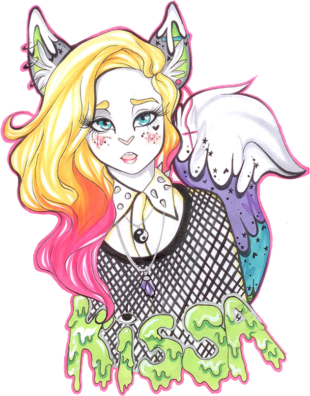 Kissa The Pastel Goth Badge By Eyekissa On Deviantart - Drawing Of A Pastel Goth (650x856)