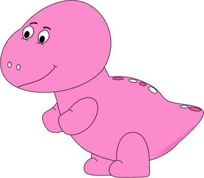 Pink Baby Dinosaur - Dinosaur Clip Art Pink (400x349)