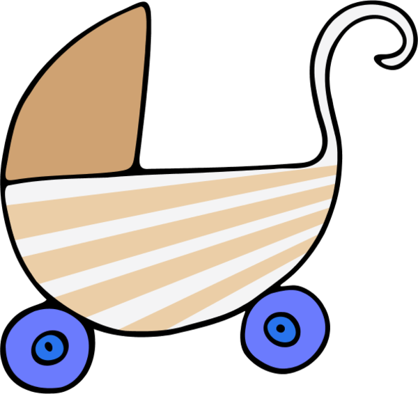 Vintage Baby Stroller Clipart - Vintage Baby Stroller Clipart (600x566)