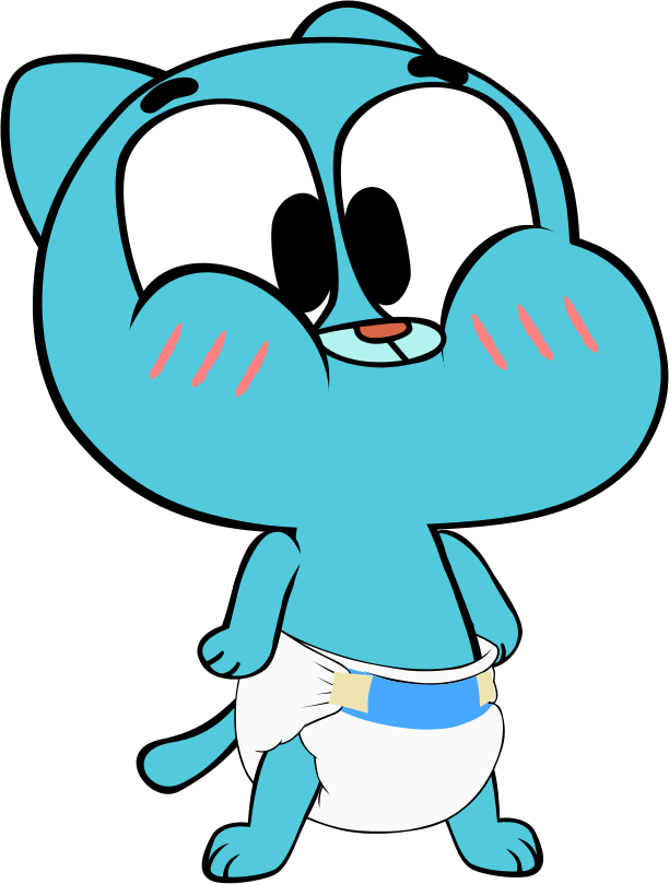 Baby Gumball With Anime Blush Things By Megarainbowdash2000 - Amazing World Of Gumball Baby (612x809)