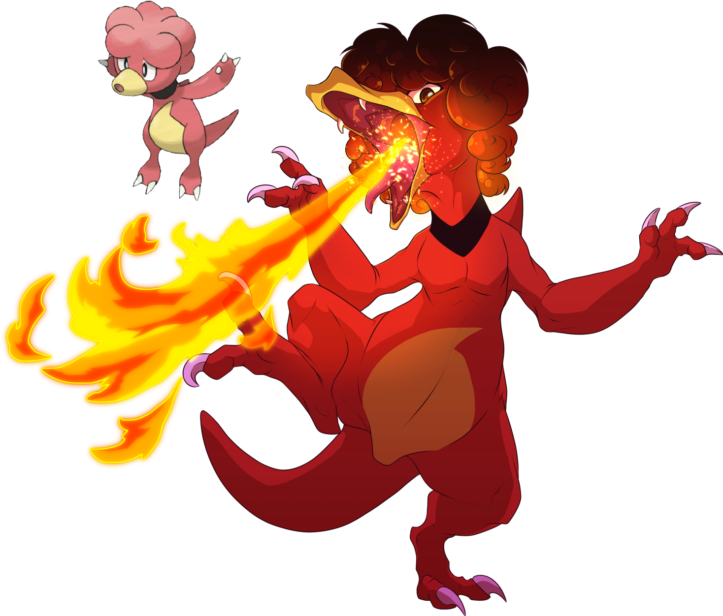 Magby Buttfaced Fire Duck Thing Baby Version By Blueharuka - Magby Fan Art (1500x1392)