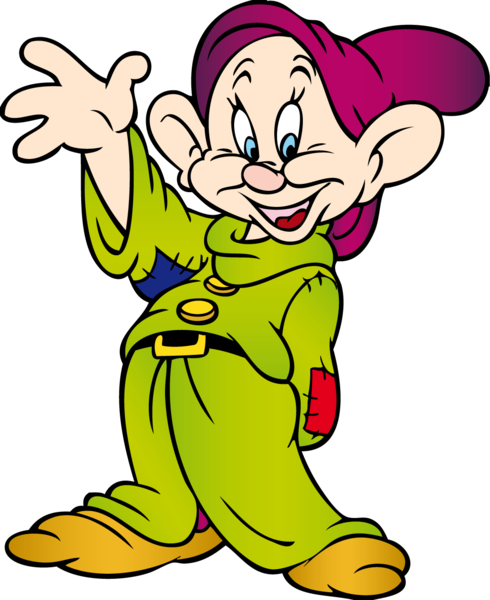 Dopey Vector - Snow White Cartoon Dwarfs (490x600)