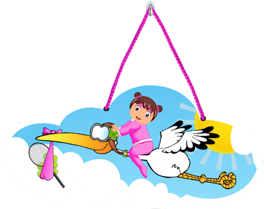 Baby Storch Hängeschild - Girl (800x451)