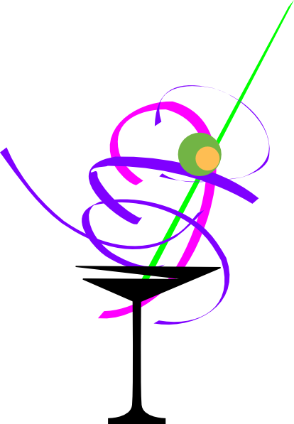 Martini Glass 6 Clip Art - Martini Glass Clipart Png (414x597)