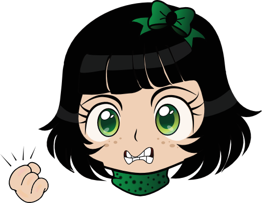 Angry Girl Manga Smiley Emoticon - صور بنت كرتون غاضبة (512x397)