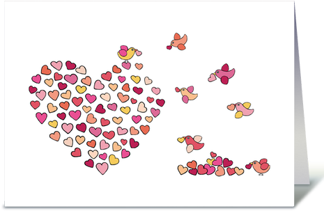 Send This Greeting Card Designed By Alexandra Waterman - Vögel N Herzen Karte (1265x836)