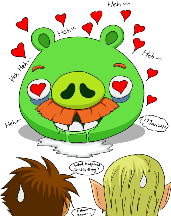 Mustache Pig Falls In Love By Riverkpocc - Angry Birds Mustache Pig (600x768)