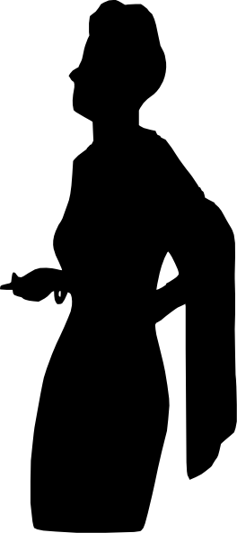 Old Woman Silhouette Png (264x592)