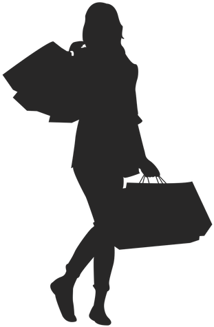 Black Silhouette Woman Purple Shopping Bag Clipart - Logo Shopping Silhouette (512x512)