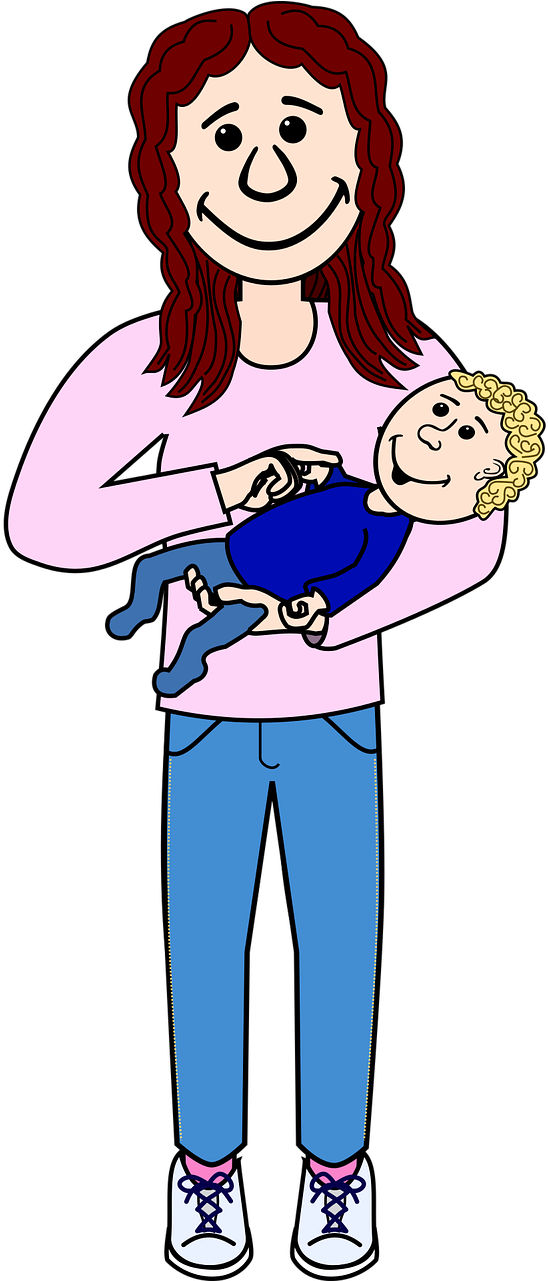 Baby Child Comic Frau Human Png Image - Mother (640x1280)