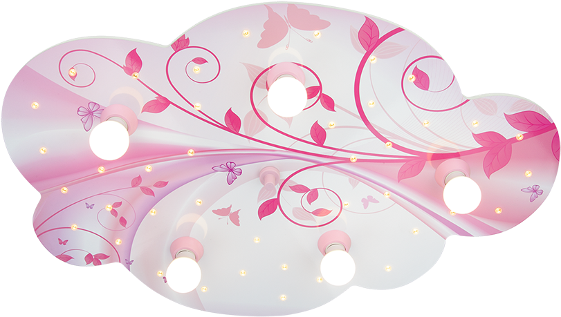 Led Schlummerlicht Wolke Blume-phantasie Pink 5er Deckenlampe - Cloud Ceiling/night Light, Pink, Ceiling Light Fixtures, (827x471)