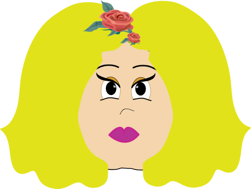 Chubby Blonde Woman - Cartoon (512x386)